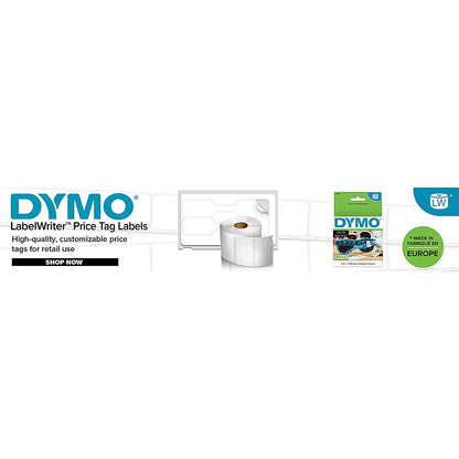 Dymo 2191635 Labelwriter Jewellery Labels, Black on White, 10mmx19mm, 1500 Labels Per Roll