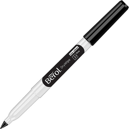Berol Drywipe Pen, Fine, Black, Pack of 12