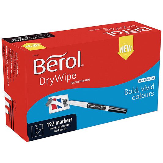 Berol Drywipe Pen, Fine, Black, Pack of 192