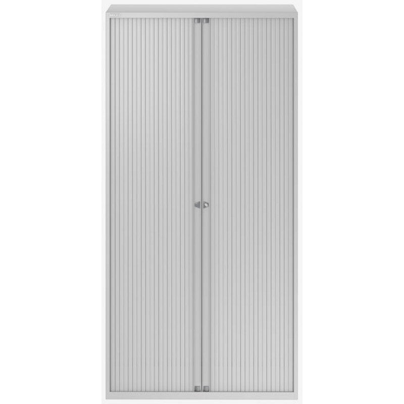 Qube by Bisley Tall Tambour Unit, Supplied Empty, 1000x470x1970mm, Goose Grey