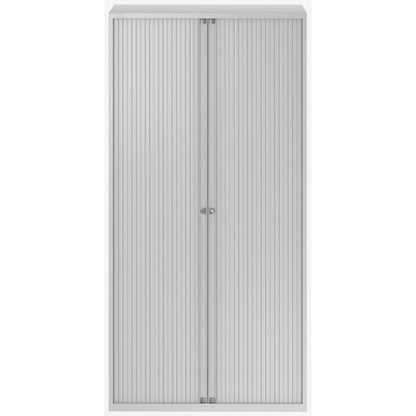 Qube by Bisley Tall Tambour Unit, Supplied Empty, 1000x470x1970mm, Goose Grey