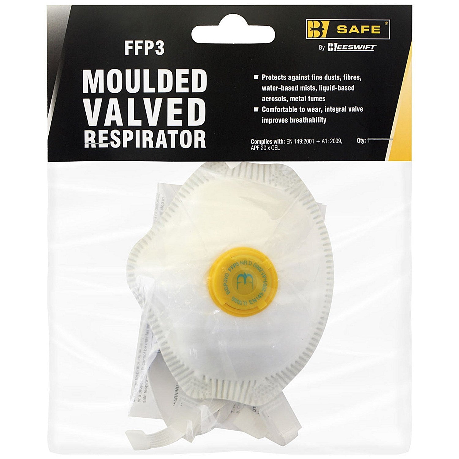 B-Safe FFP3 Moulded Valved Cup Mask, White Easy2Order : BS033