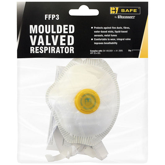 B-Safe FFP3 Moulded Valved Cup Mask, White Easy2Order : BS033