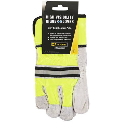 B-Safe Canadian High Quality High Visibility Gloves, Saturn Yellow & Grey, One Size Easy2Order : BS041