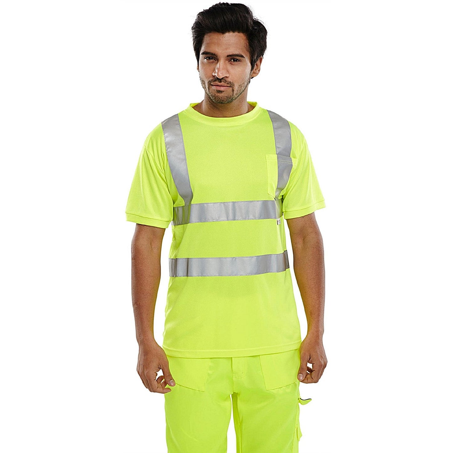 Beeswift Crew Neck T-Shirt, Saturn Yellow, Medium
