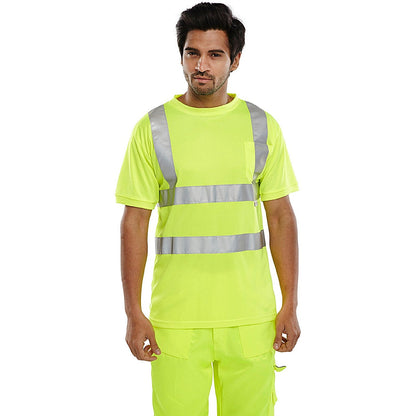 Beeswift Crew Neck T-Shirt, Saturn Yellow, Medium