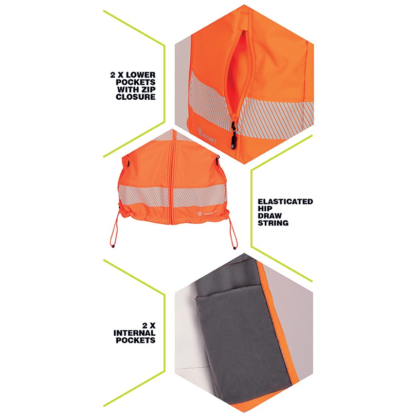 Beeswift Deltic Hi-Vis Gilet, Orange, 2XL