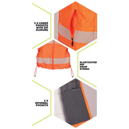 Beeswift Deltic Hi-Vis Gilet, Orange, 2XL