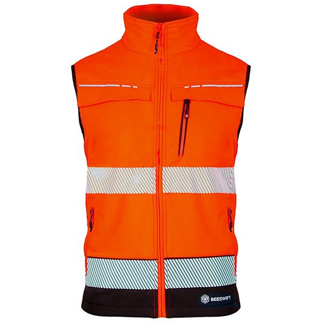 Beeswift Deltic Hi-Vis Two Tone Gilet, Orange & Black, Small