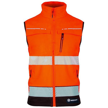 Beeswift Deltic Hi-Vis Two Tone Gilet, Orange & Black, XL