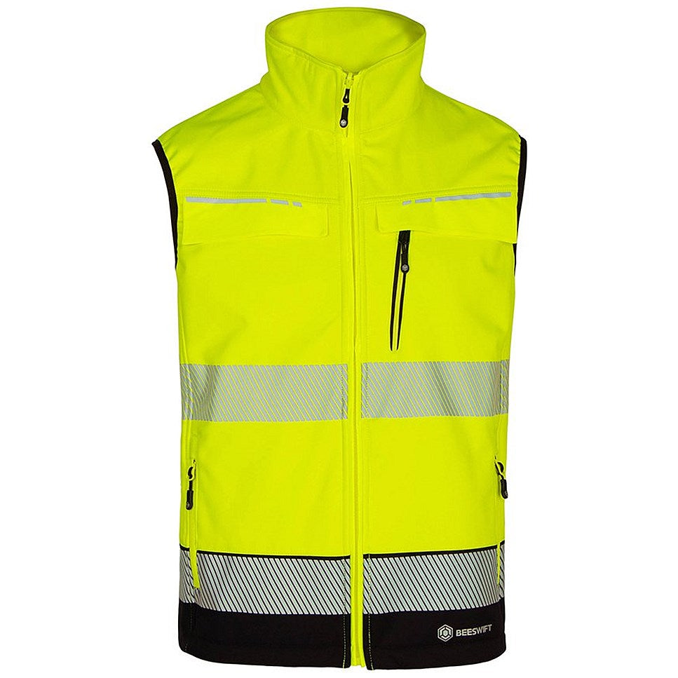 Beeswift Deltic Hi-Vis Two Tone Gilet, Saturn Yellow & Black, 4XL