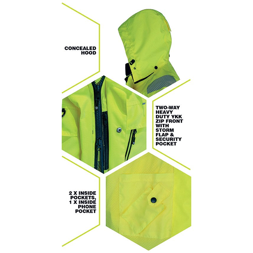 Beeswift Deltic Hi-Viz Two Tone Jacket, Saturn Yellow & Navy Blue, 4XL