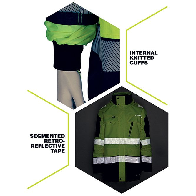 Beeswift Deltic Hi-Viz Two Tone Jacket, Saturn Yellow & Navy Blue, 4XL