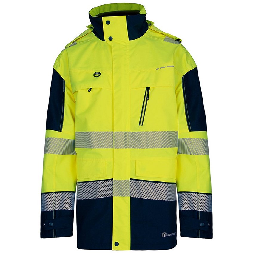 Beeswift Deltic Hi-Viz Two Tone Jacket, Saturn Yellow & Navy Blue, 2XL