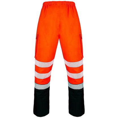Beeswift Deltic Hi-Vis Two Tone Overtrousers, Orange & Black, 5XL