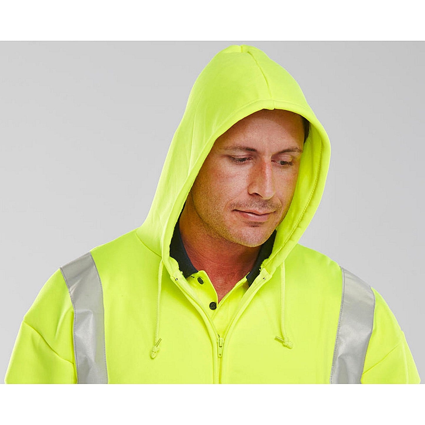Beeswift Zip-Up Hooded Sweatshirt, Saturn Yellow, Medium