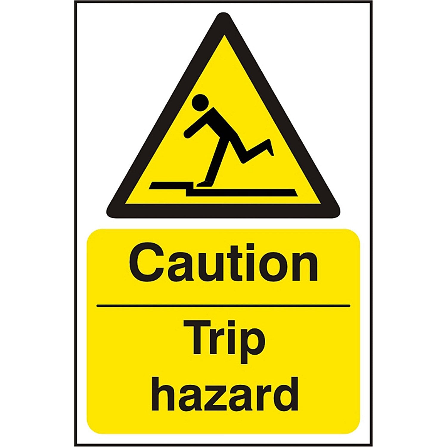 B-Safe Caution Trip Hazard Sign, 200x300mm, Self Adhesive, Pack of 5