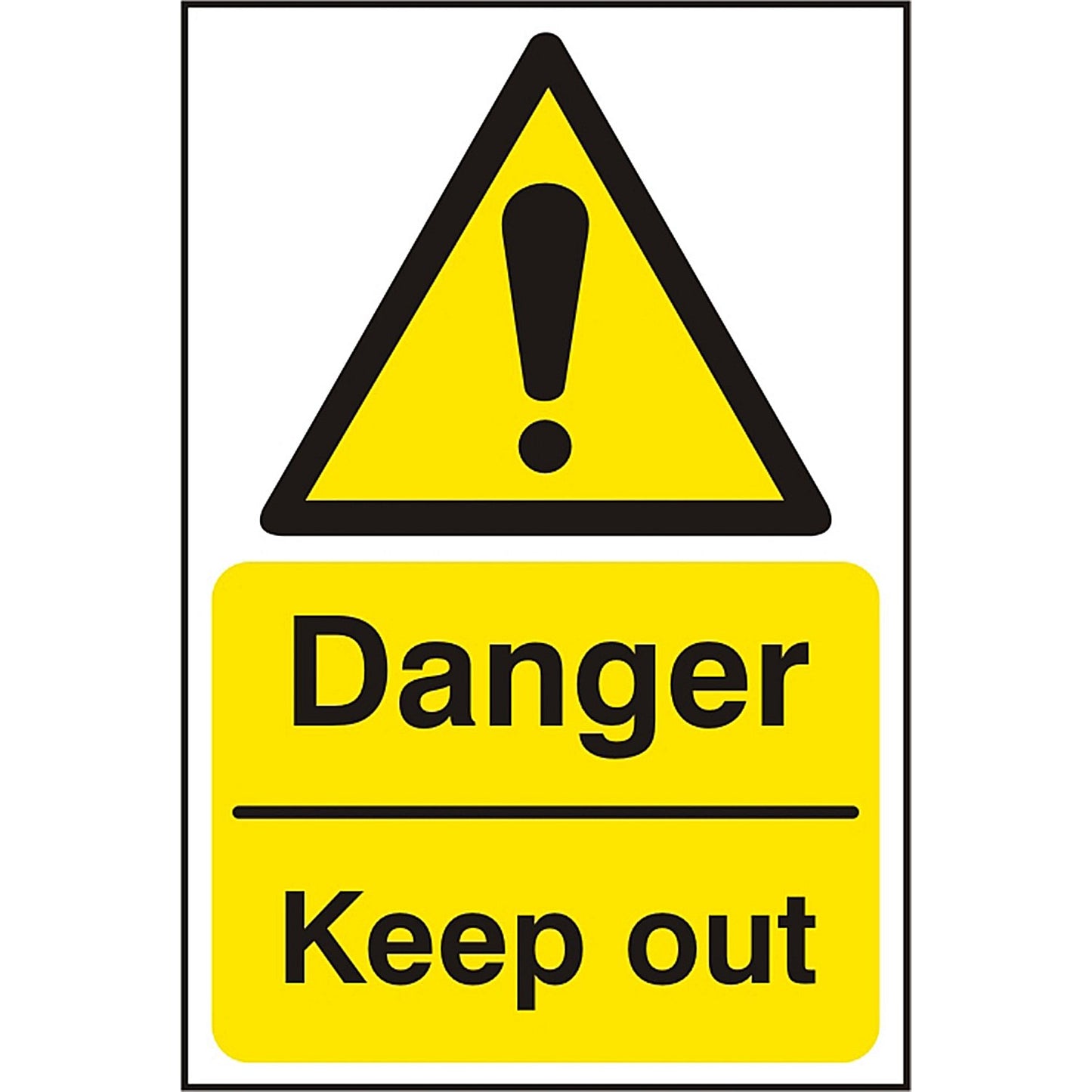 B-Safe Danger Keep Out Sign, 200x300mm, Self Adhesive, Pack of 5