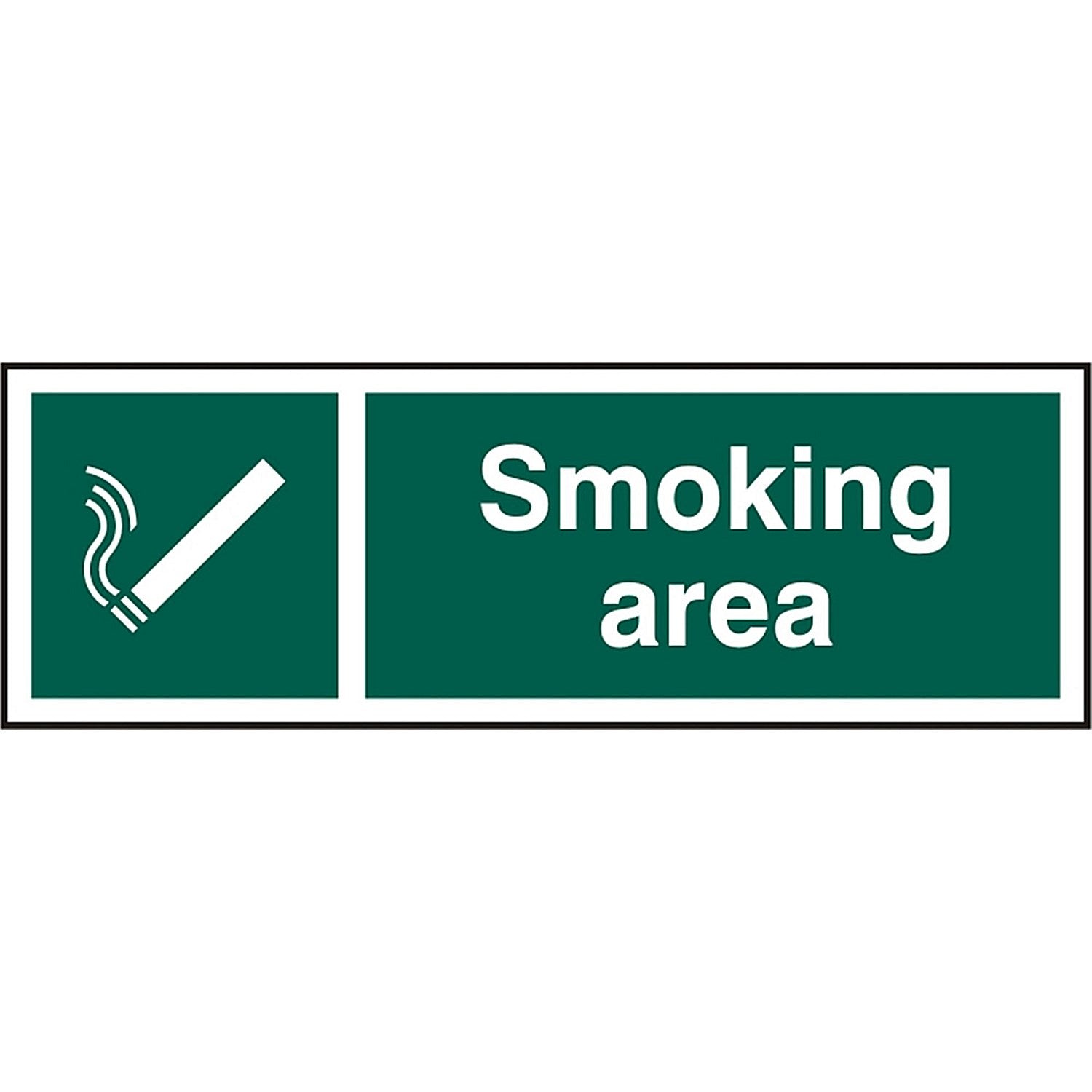 B-Safe Smoking Area Sign, 300x100mm, PVC, Pack of 5
