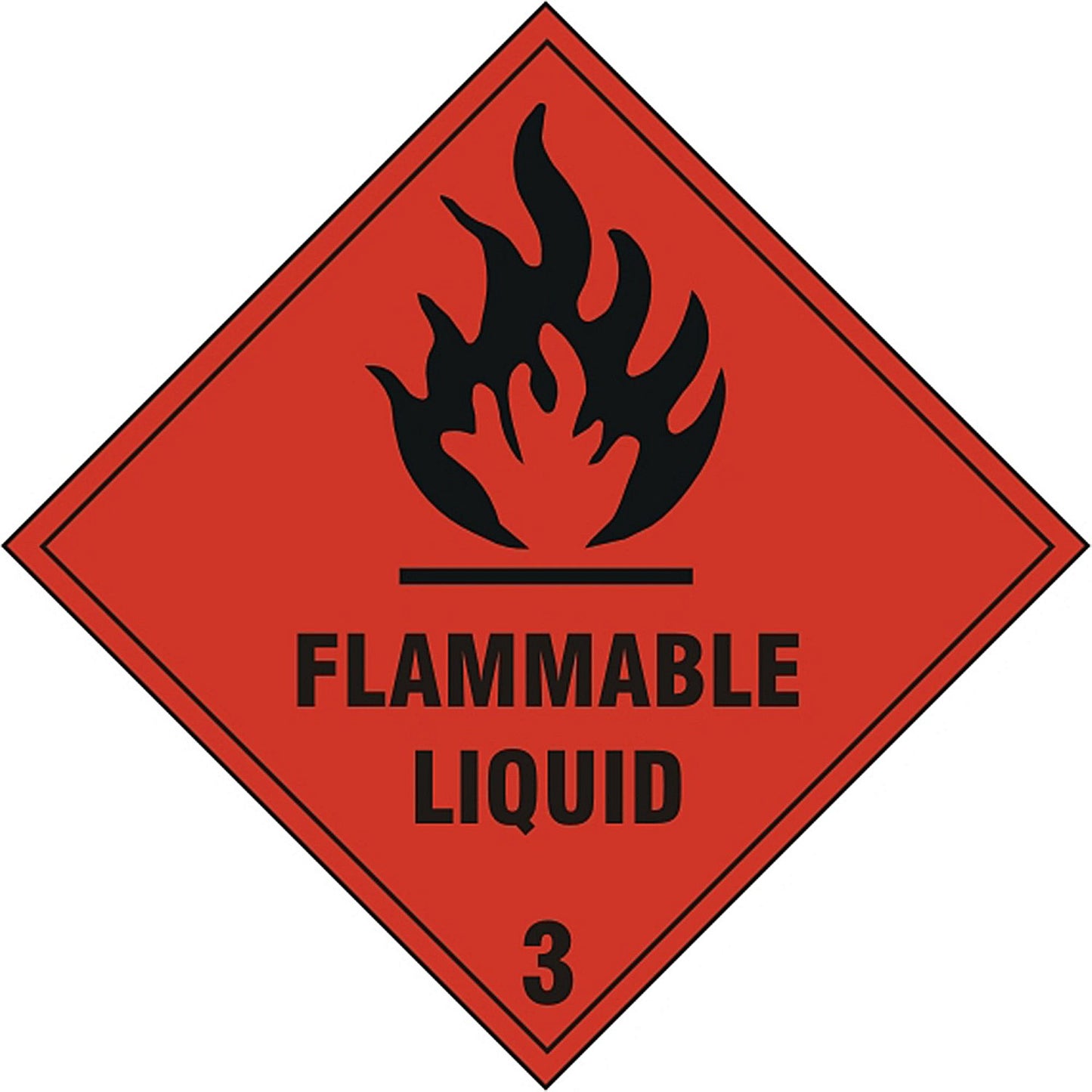 B-Safe Flammable Liquid Sign, 200x200mm, Self Adhesive, Pack of 5