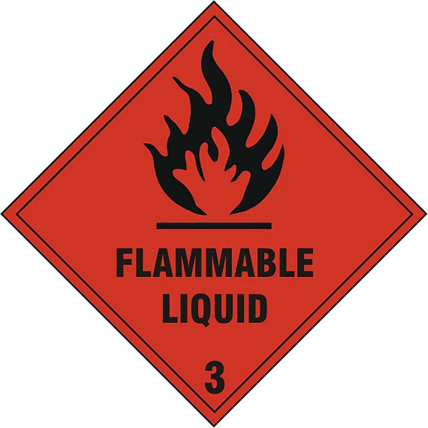 B-Safe Flammable Liquid Sign, 200x200mm, Self Adhesive, Pack of 5