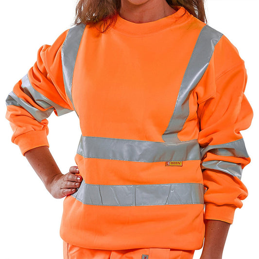 Beeswift Hi-Visibility Sweatshirt, Orange, 3XL Easy2Order : BSSENORXXXL