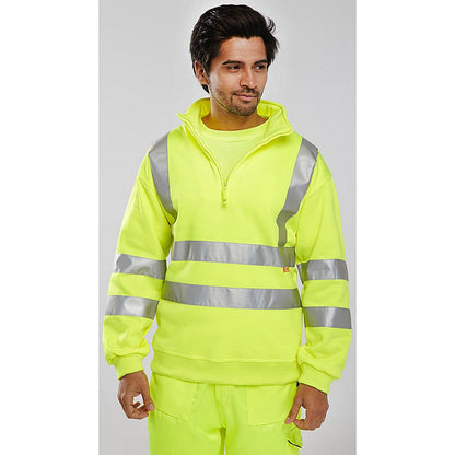 Beeswift Quarter Zipped Sweatshirt, Saturn Yellow, Medium Easy2Order : BSZSSENSYM