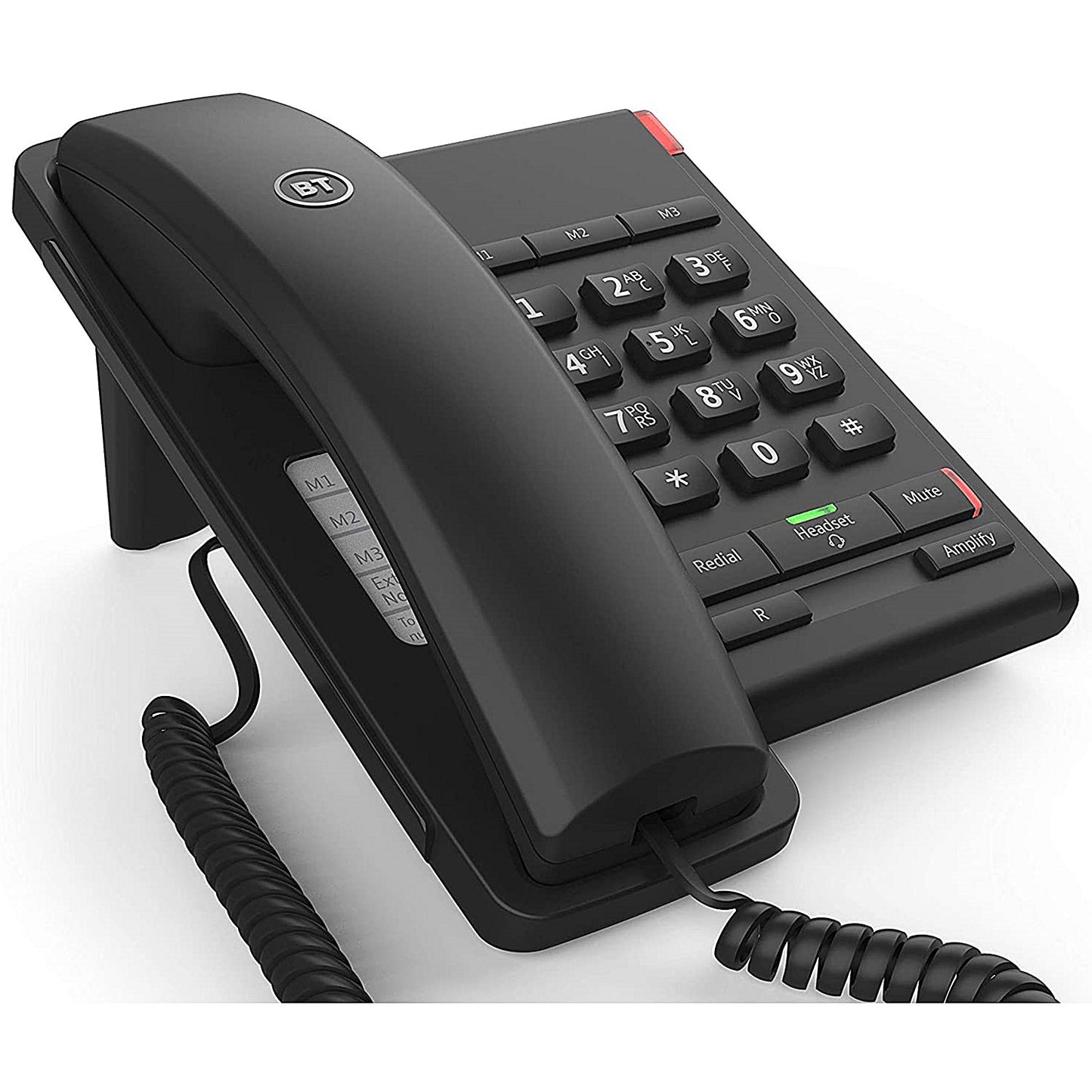 BT Converse 2100 Telephone 1 Redial Mute Function 3 Number Memory Black Ref 040206