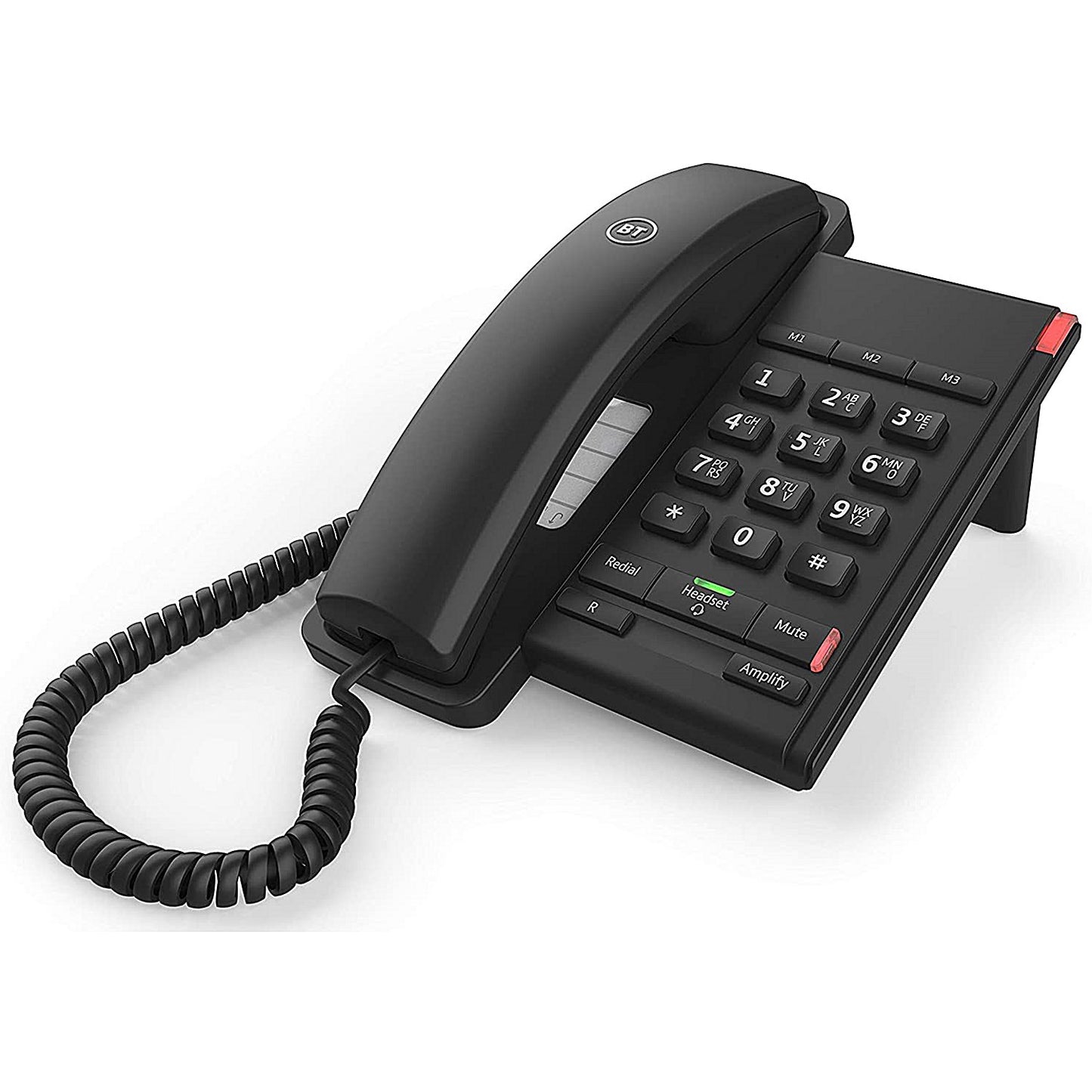 BT Converse 2100 Telephone 1 Redial Mute Function 3 Number Memory Black Ref 040206