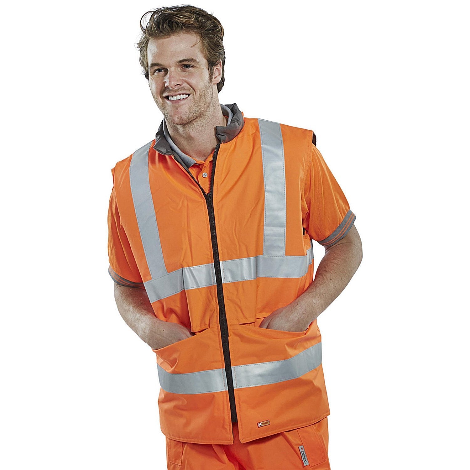 Beeswift Reversible Bodywarmer, Orange & Grey, 2XL Easy2Order : BWENGORXXL