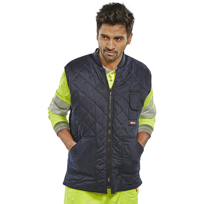 Beeswift Reversible Bodywarmer, Saturn Yellow & Navy Blue, 2XL