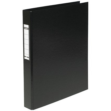 Elba Ring Binder, A4, 2 O-Ring, 25mm Capacity, Black, Pack of 10