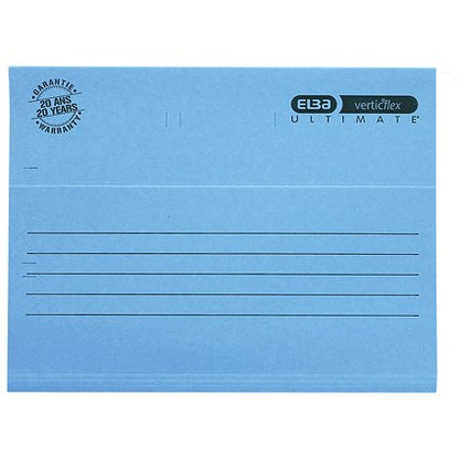 Elba Ultimate Verticflex Manilla Suspension Files, V Base, A4, Blue, Pack of 25