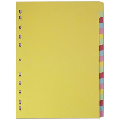 Elba Recycled Subject Dividers, 20-Part, Blank Multicolour Tabs, A4, Multicolour