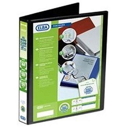 Elba Panorama Presentation Ring Binder, A4, 2 D-Ring, 25mm Capacity, Black, Pack of 6