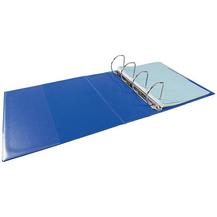 Elba Panorama Presentation Ring Binder, A4, 4 D-Ring, 65mm Capacity, Blue, Pack of 4