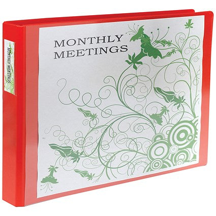 Elba Vision Ring Binder, A3, 4 D-Ring, 30mm Capacity, Landscape, Red