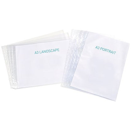Oxford A3 Portrait Punched Pockets, 120 Micron, Top Opening, Pack of 100