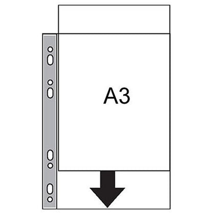 Oxford A3 Portrait Punched Pockets, 120 Micron, Top Opening, Pack of 100