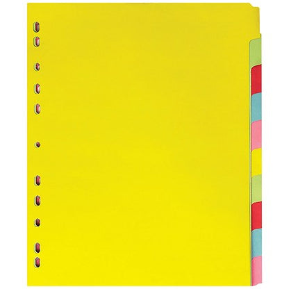 Elba Recycled Subject Dividers, Extra Wide, 10-Part, Blank Multicolour Tabs, A4, Multicolour