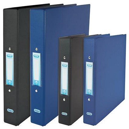 Elba Ring Binder, A5, 2 O-Ring, 25mm Capacity, Black, Pack of 10