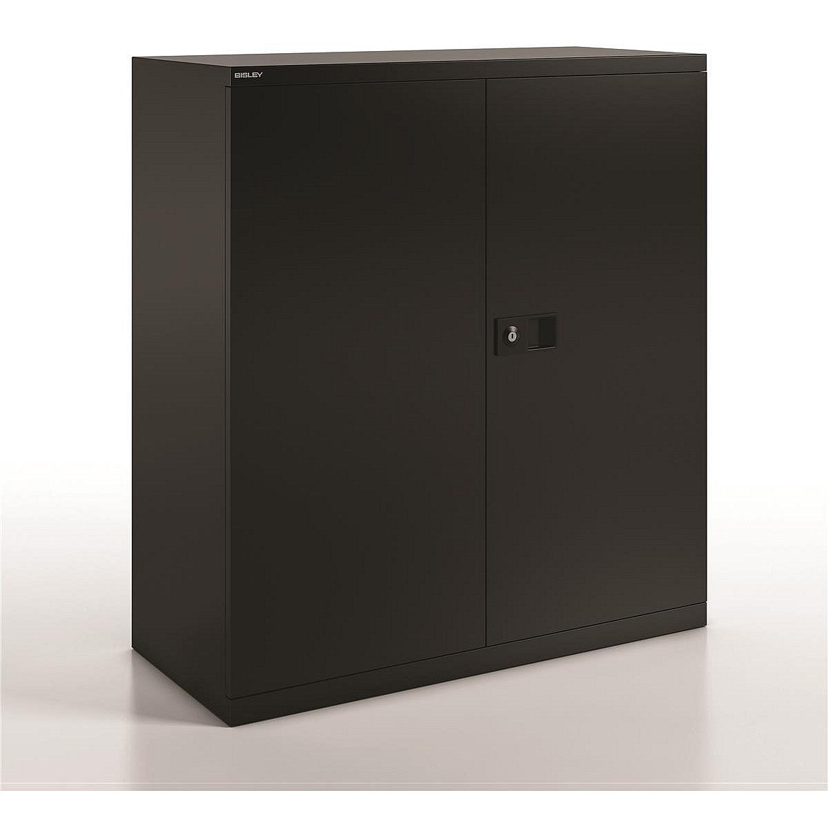 Bisley Low Metal Cupboard, Supplied Empty, 1000mm High, Black