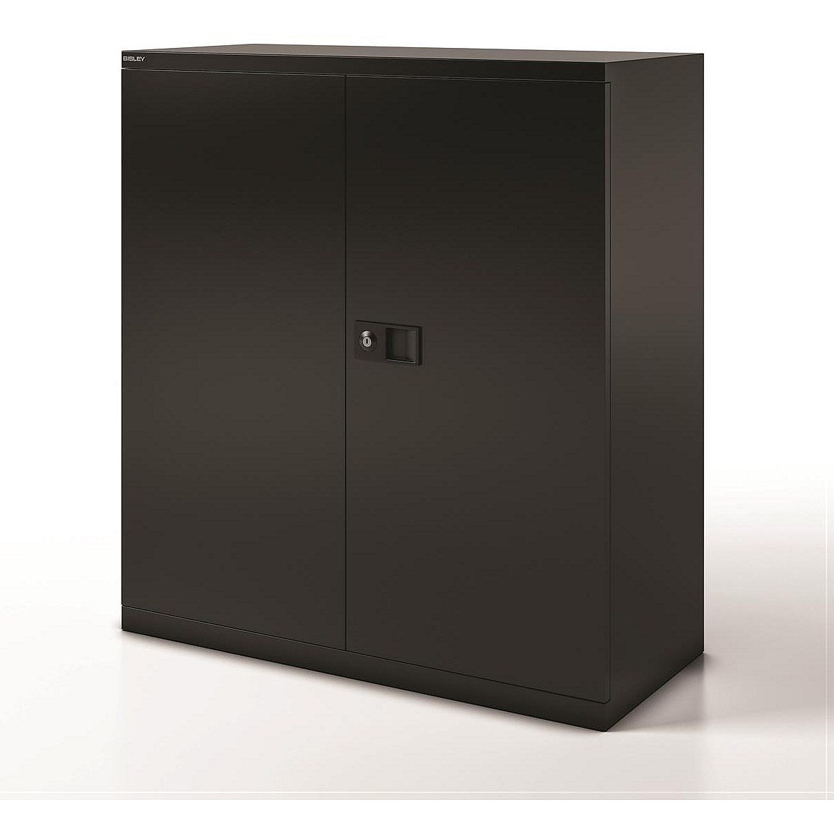 Bisley Low Metal Cupboard, Supplied Empty, 1000mm High, Black