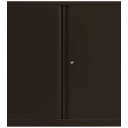 Bisley Low Metal Cupboard, Supplied Empty, 1000mm High, Black