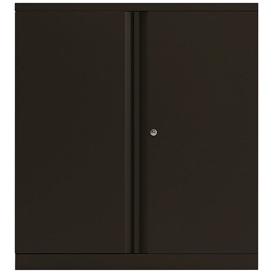Bisley Low Metal Cupboard, Supplied Empty, 1000mm High, Black