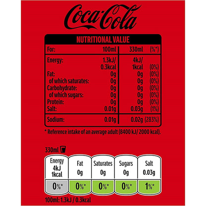 Coca-Cola Zero, 24x330ml Cans