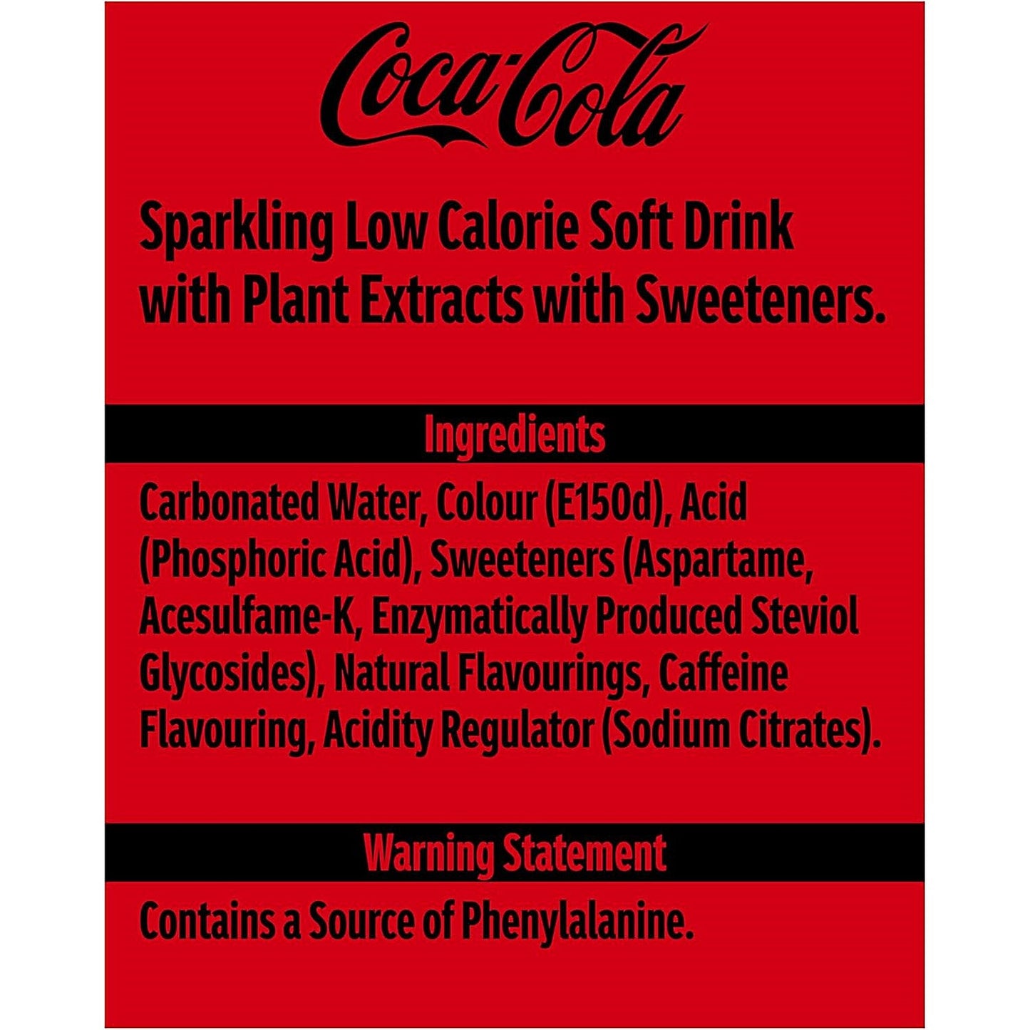 Coca-Cola Zero, 24x330ml Cans Easy2Order : BZ17566