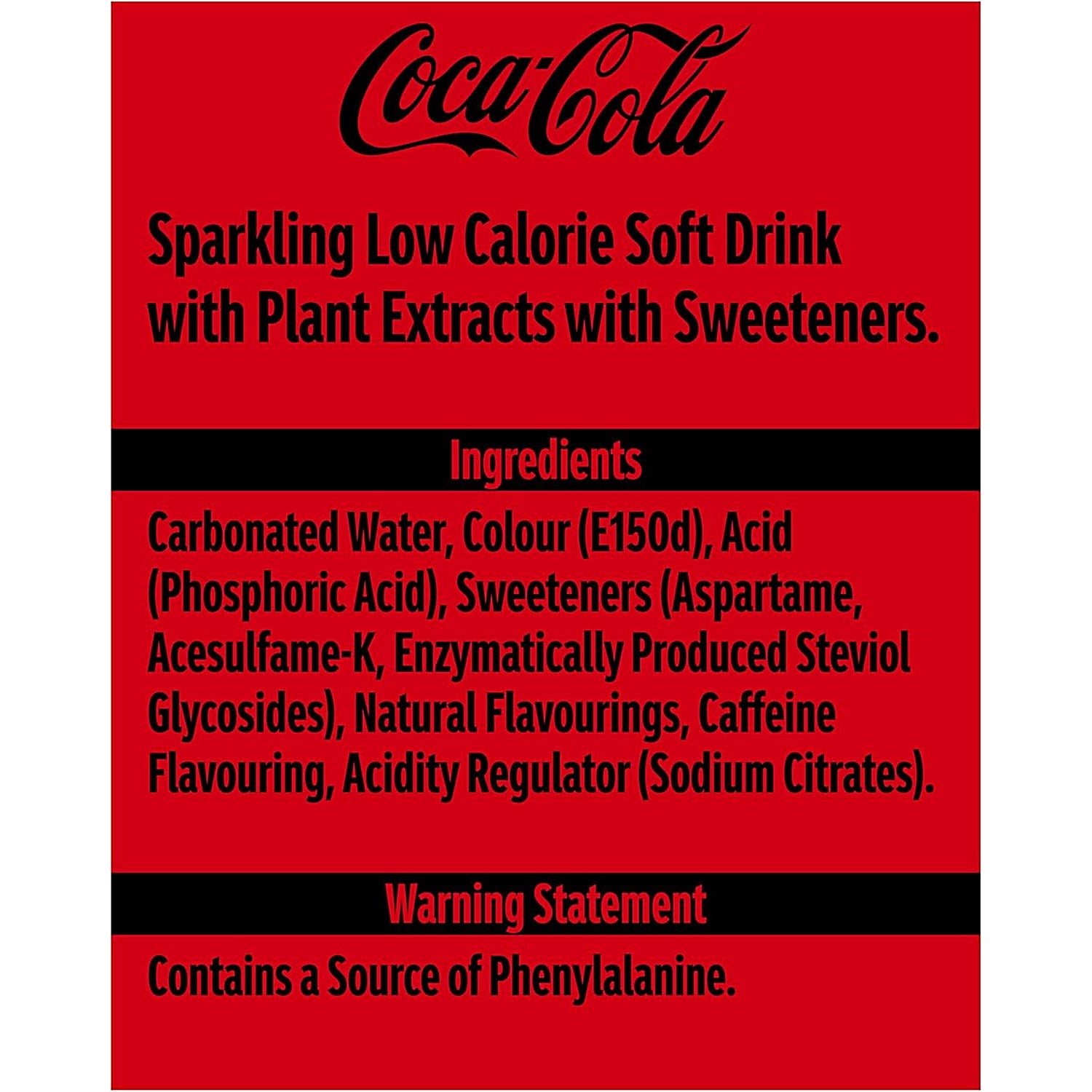 Coca-Cola Zero, 24x330ml Cans Easy2Order : BZ17566