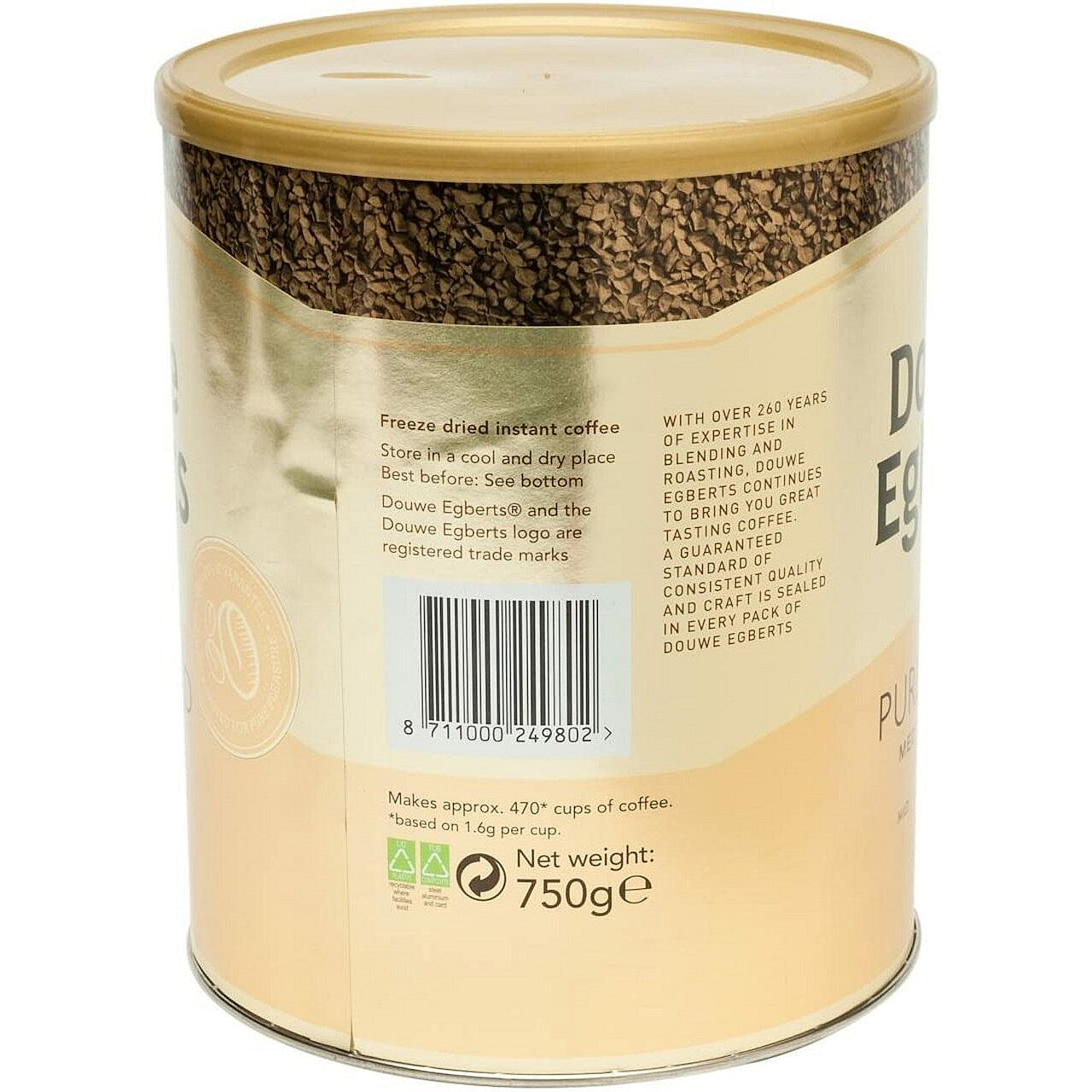 Douwe Egberts Pure Gold Medium Roast Instant Coffee, 750g
