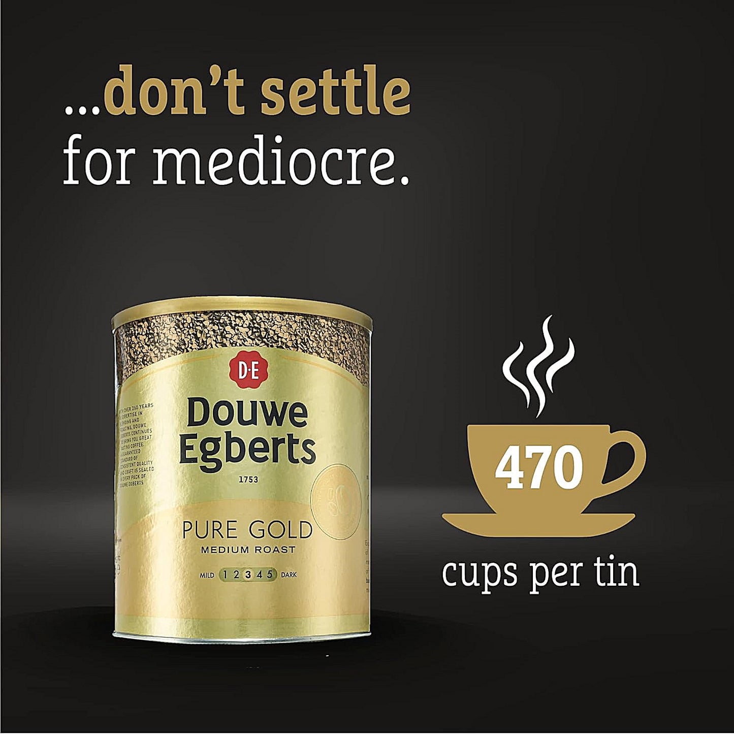 Douwe Egberts Pure Gold Medium Roast Instant Coffee, 750g